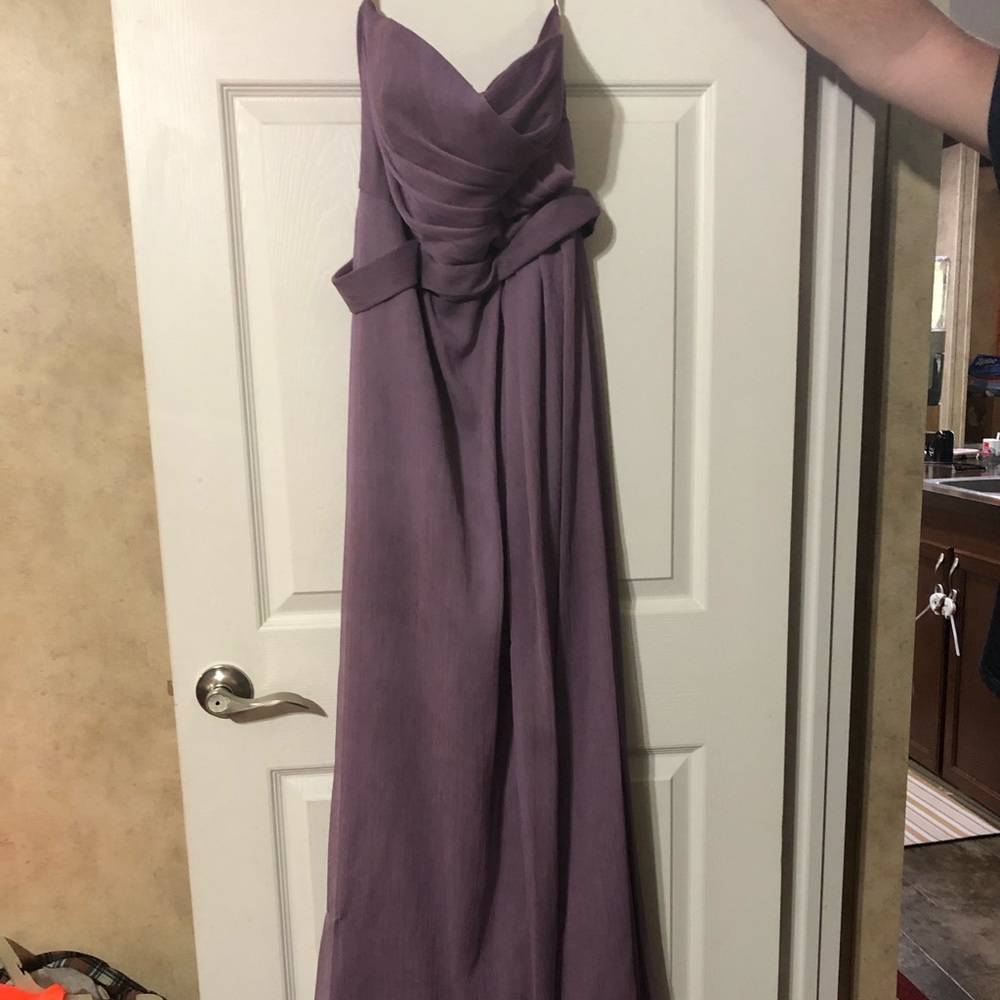Strapless purple dress